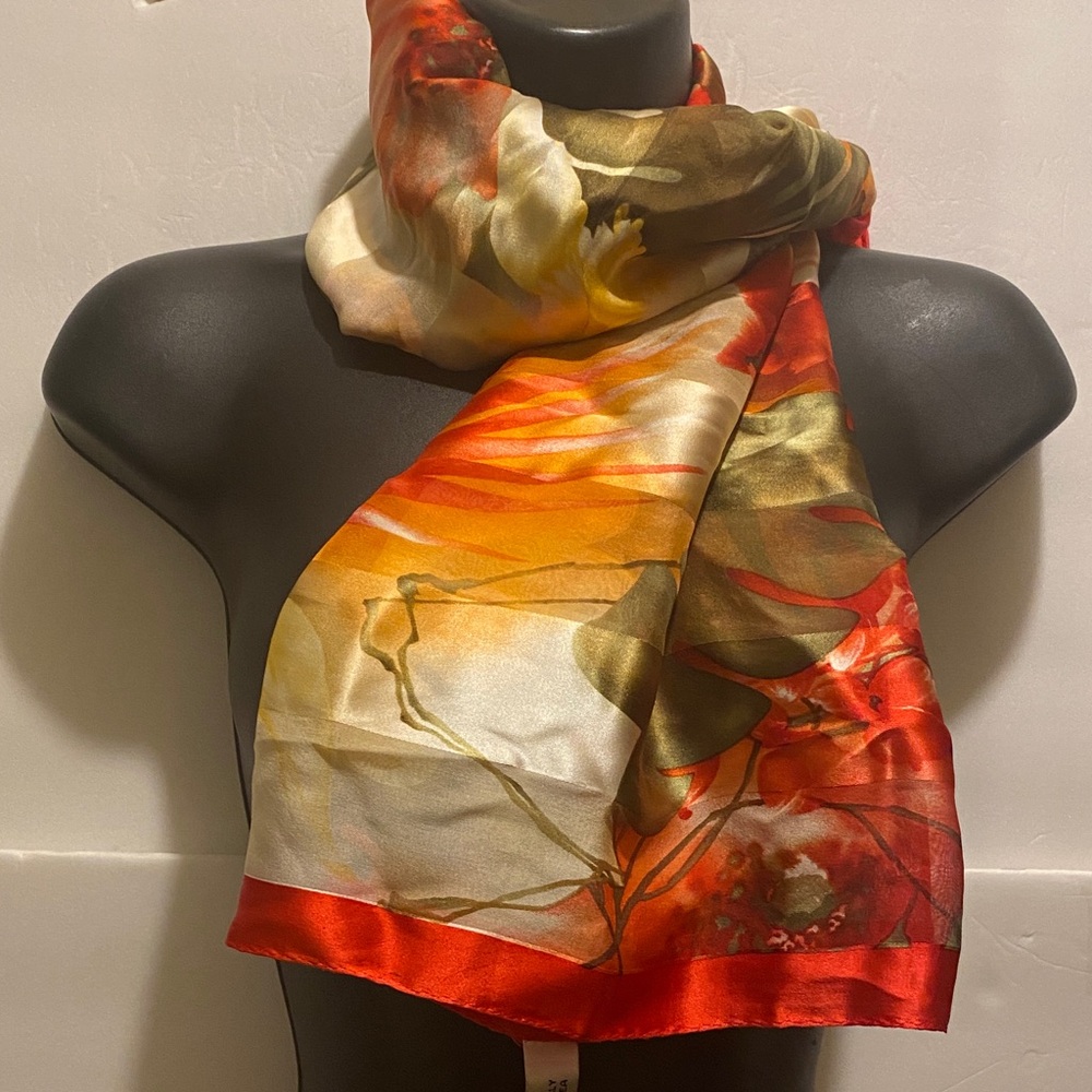 Vintage Oscar de la Renta Floral Silk Scarf - Red
Yellow Orange